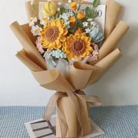 دسته گل بافتنی