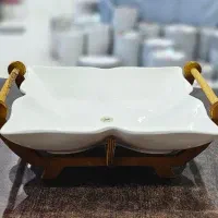 ظروف سرامیکی پایه چوبی