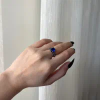 انگشتر نقره نگین آبی