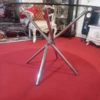 میز غذا خوری شیشه ای گرد بدون صندلی