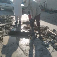 تخریب و کانال کشی لوله فاضلاب