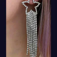 گوشواره جواهری ستاره فول نگین|بدلیجات|بهبهان, |دیوار