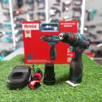 دریل شارژی 16 ولت رونیکس براشلس مدل8661 ولت 2باتری