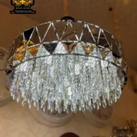 لوستر کریستال الماسی نقره‌ای 65 سانتی مدرن|لوستر و چراغ آویز|تهران, مبارک‌آباد بهشتی|دیوار