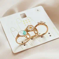 انگشتر پکی طرح دار بابونه و ین و یانگ چند رنگ|بدلیجات|تبریز, |دیوار