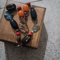 گردن بند زیبای قیمتی از مهرههای عقیق یشم|جواهرات|کرمانشاه, |دیوار