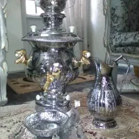 سرویس برنجی سماور۸لیتری اکبربرادران نو|سماور، چای‌ساز، قهوه‌ساز|تهران, خاوران|دیوار