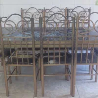 میز غذاخوری 8نفره فلزی|میز و صندلی غذاخوری|بمپور, |دیوار