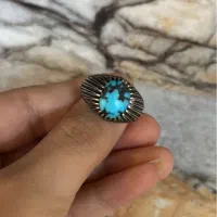 انگشتر نقره نگین فیروزه اصل