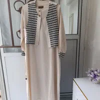 مانتورنگ کرمی باجلیقه خیلی شیک باجنس عالی