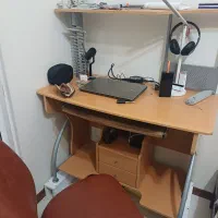 میز کامپیوتر ماژولار کشو دار چوبی و صندلی