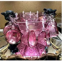 کوکتل پانچ فنجان آمریکایی آنتیک قدیمی ایندیانا گلس