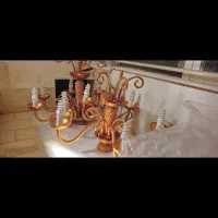 لوستر بلوری یاشیشه ای رنگ شده ۴ عدد