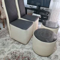 دوعدد صندلی تکی و دو عسلی
