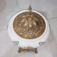 ست شمعدان و شکلات خوری برنجی سرامیکی|ظروف سرو و پذیرایی|تهران, خاک سفید|دیوار