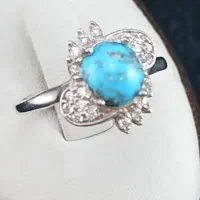 انگشتر فیروزه نقره عیار بالا با روکش طلا|جواهرات|اصفهان, شهرک ولیعصر|دیوار