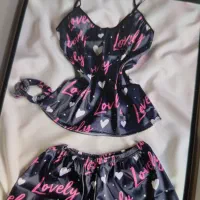 ست ساتن کراپ و شورتک