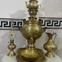 سماور۶ لیتری ذغالی ،برنجی کاملا نو