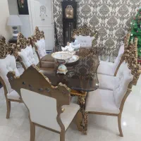 فروش مبل ۷نفره با ناهارخوری ۸نفره با شزلون