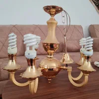 لوستر سه شاخه شش شعله آبکاری طلا|لوستر و چراغ آویز|کرمانشاه, |دیوار