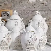 سرویس ادویه چینی طرح گل فرانسه