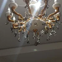 لوستر برنجی کاملا نو ۱۰ شاخه|لوستر و چراغ آویز|پاکدشت, پاکدشت (مامازند)|دیوار