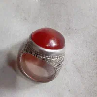 انگشتر عقیق سنگین زیبا نقره پنبه