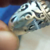 انگشتر نقره شجر و زرد