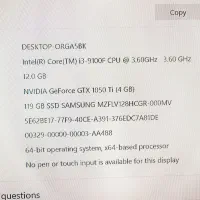 سیستم گیمینگ کیس نسل۹ + ۱۲رم + ۱۰۵۰ti + مانیتور ۲۴|رایانه رومیزی|قم, سالاریه|دیوار