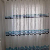 پرده پانج سفید توری با میله