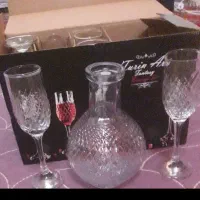 جام کریستال و ۶ عدد لیوان پایه دار|ظروف سرو و پذیرایی|اهواز, کمپلو شمالی|دیوار