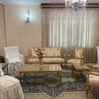 مبل و ناهارخوری استیل عسلی و میز وسط