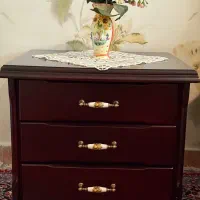 تخت خواب تمام چوب به همراه میز ارایش و میز عسلی|تخت و سرویس خواب|تهران, سازمان آب|دیوار