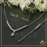 نیم ست طلای سفید 13.4 گرم
