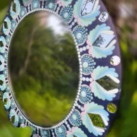 آینه ماه آبی|صنایع دستی و سایر لوازم تزئینی|جویبار, |دیوار