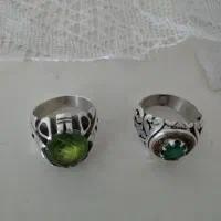 2 حلقه انگشترنقره با نگین زمرد و زبرجد.|جواهرات|ری, ولی آباد|دیوار