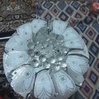 لوستر نقره ای ۷شاخه بدنه استیل اینه ای|لوستر و چراغ آویز|نسیم‌شهر, |دیوار