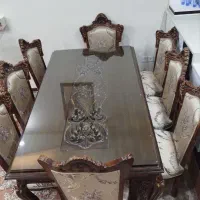میز ناهارخوری هشت نفره استیل