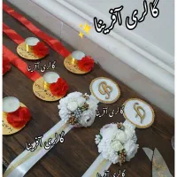 استند اثر انگشت،روبان اسمی،سینی جاحلقه،دسته گل