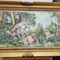 تابلو کوبلن قدیمی قاب چوبی|تابلو، نقاشی، عکس|تهران, مرزداران|دیوار