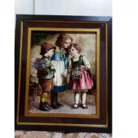 تابلو فرش دستبافت نخ و ابریشم تبریز