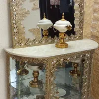 آینه کنسول برنجی تروتمیز|بوفه، ویترین، کنسول|قرچک, شهرک الحدید|دیوار