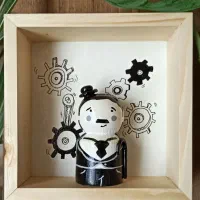 کاراکتر چوبی مینیمال/دستساز|مجسمه، تندیس، ماکت|کرج, عظیمیه|دیوار