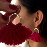 گوشواره کنفی نخی و استیل
