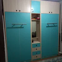 تخت خواب تاشو دونفره با داری وسط با دوتا کمد بزرگ|تخت و سرویس خواب|تهران, جنت‌آباد مرکزی|دیوار