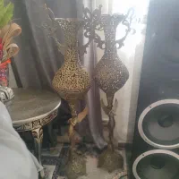 دو عدد گلدون برنجی