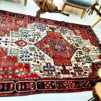 فرش دستباف ریز بافت کرم قهوه ای