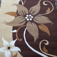 گلیم فرش کرم قهو ه ای