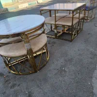 میز غذا خوری کمجا فلزی