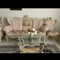 مبلمان استیل تمام چوب ۹نفره با میز ناهار خوری